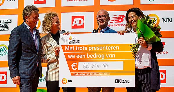 
        * On Sunday 7 April we proudly we presented a cheque of EUR 86,434.50 to the LINDA.foundation on behalf of all donators to support these families in Rotterdam.
      